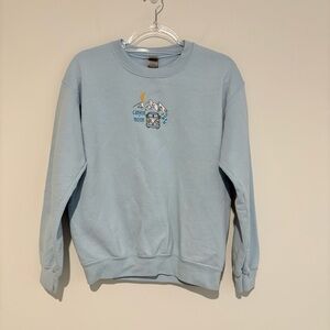 Gildan Canyon Moon‎ Harry Styles Inspired Embroidered Sweatshirt Blue Size small